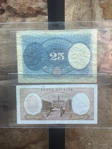 Italië. - 25 Lire 1925 Banca dItalia (Forgery) + 10.000