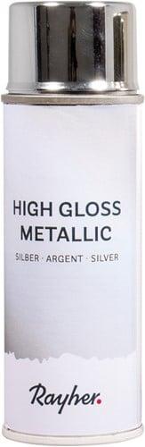 Highgloss metallic spray Zilver Hoogglans 200 ml, Nieuw