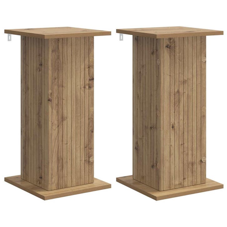 vidaXL Plantenstand 2 pcs Artisanaal eiken 30,5 x 30 x 60,5, Jardin & Terrasse, Bacs à fleurs & Jardinières, Envoi