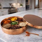 Puur koperen kruidenbox (laag) - gehamerd met 7 schaaltjes, Ophalen of Verzenden, Nieuw