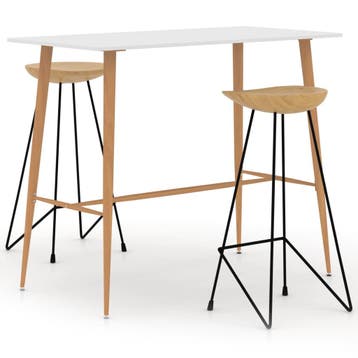 vidaXL 3-delige Barset wit, Verzenden, Nieuw