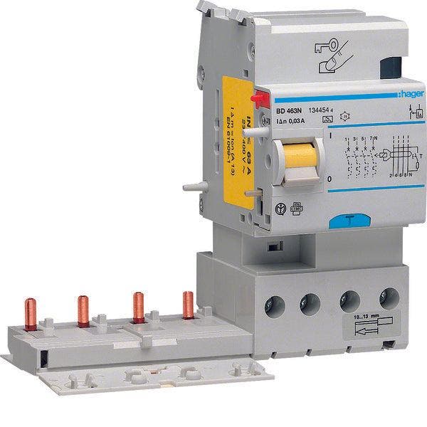 Hager BD Ground fault Block - BD463N, Bricolage & Construction, Électricité & Câbles, Envoi