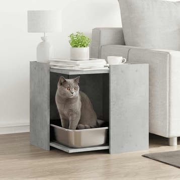 vidaXL Kattenbakomheining Betongrijs 53 x 53 x 51 cm, Verzenden