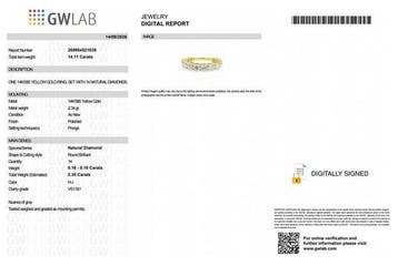Zonder minimumprijs - Ring - 14 karaat Geel goud - 2.38ct., Nieuw