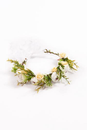 Luxe Bloemenkrans Haar Pioenrozen Wit Witte Bloemen Haarband, Ophalen of Verzenden, Nieuw