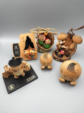 Vintage Japanse creatieve Kokeshi volkskunst - Hout - Japan