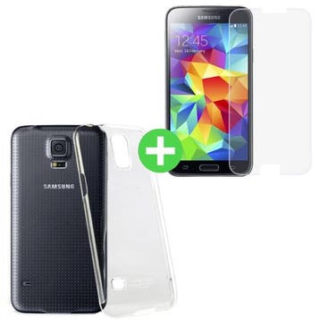 Samsung Galaxy S5 Transparant TPU Hoesje + Screen Protector, Verzenden, Nieuw