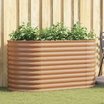 vidaXL Verhoogd bed Bruin 160 x 80 x 81 cm Staal, Verzenden, Nieuw