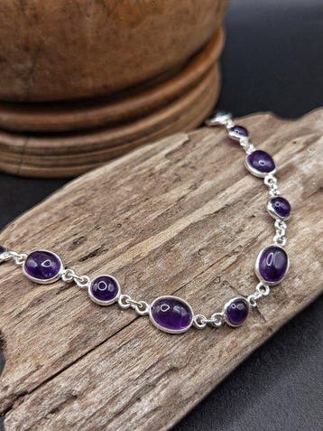 Pièce unique — bracelet en argent 925 avec améthyste de, Collections