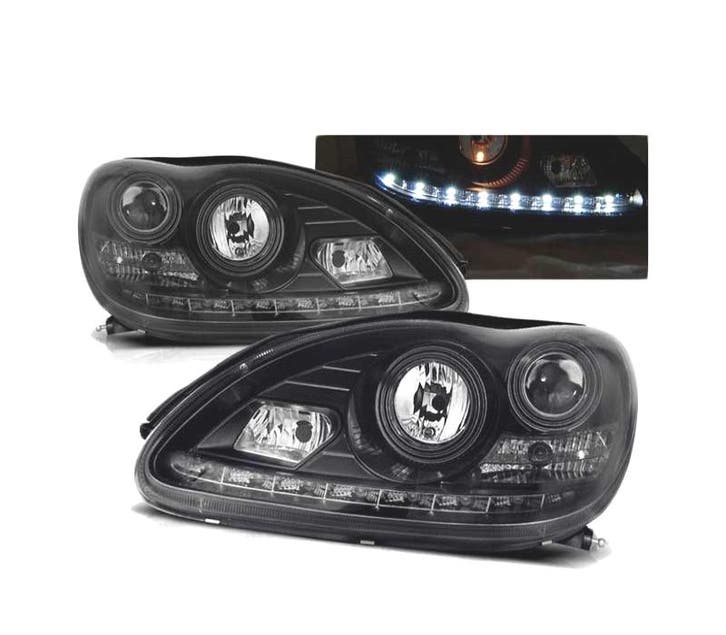 Phares Diurnes Pour Mercedes W220 S-Klasa 98-05 Fond Noir, Auto-onderdelen, Verlichting, Verzenden