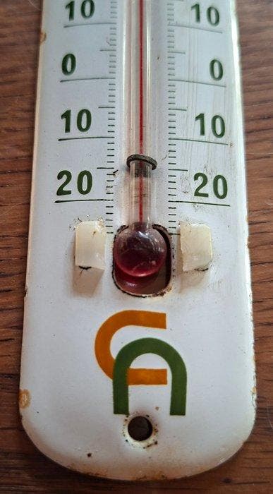 Ancien et authentique Thermomètre Emaillé Publicitaire, Antiek en Kunst, Antiek | Wandborden en Tegels