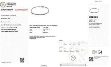 Tennis armband - 18 karaat Witgoud - 5.26ct. tw. Diamant