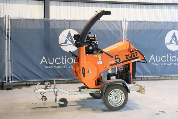 Veiling: Houtversnipperaar Eliet Prof 5B Trailer Benzine 201, Articles professionnels, Articles professionnels Autre, Enlèvement