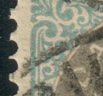Denemarken 1875 - Zeldzaam 3 ore, grijs/ultramarijn met