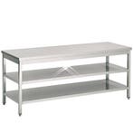 Rvs werktafel met dubbele onderschap 700x500x900 mm, Verzenden