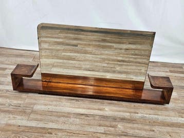 Miroir- Miroir Art Déco en bois de noyer, années 30. - Bois,, Antiquités & Art