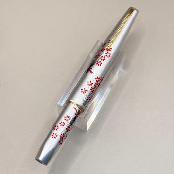 Platinum - Pocket Silver with Red Floral Design - 14K gold, Nieuw
