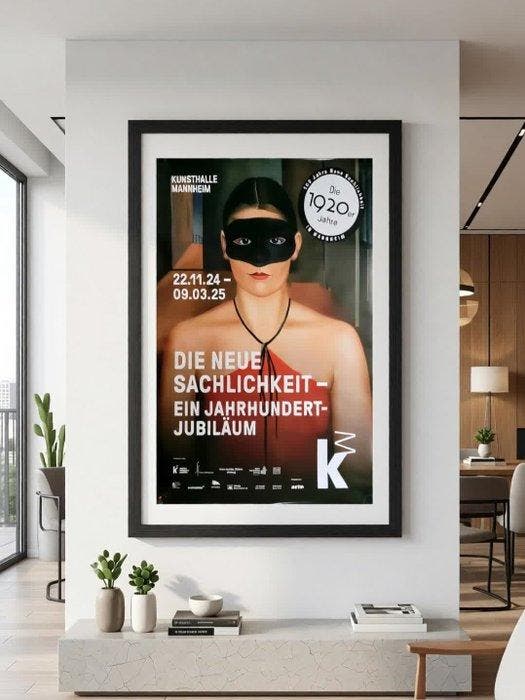 Arno Henschel - Dame mit Maske - XXL Plakat - Die neue, Antiek en Kunst, Kunst | Tekeningen en Fotografie