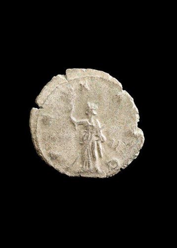 Oud-Romeins Verzilverd brons Antoninianus van Gallienus