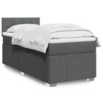vidaXL Boxspring met matras stof donkergrijs 90x200 cm, Verzenden, Nieuw
