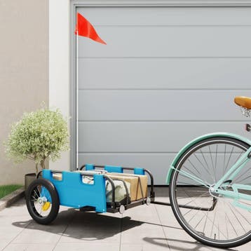 vidaXL Fietstrailer oxford stof en ijzer blauw, Fietsen en Brommers, Verzenden, Nieuw