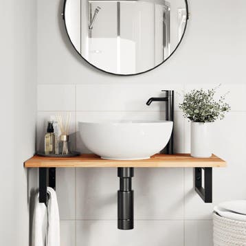 vidaXL Wastafelblad met olieafwerking 80x40x2 cm massief, Huis en Inrichting, Verzenden, Nieuw