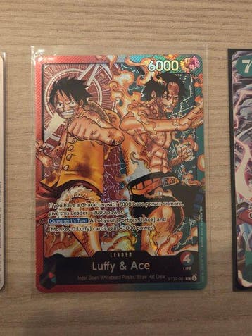 Bandai - 3 Card - One Piece Luffy & Ace: ST30-001; Eustass, Hobby en Vrije tijd, Verzamelkaartspellen | Overige, Nieuw