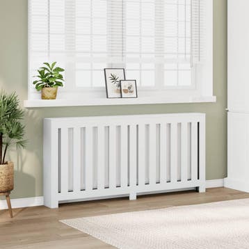vidaXL Radiator Cover Wit 175 x 20 x 82 cm Bewerkt hout, Doe-het-zelf en Bouw, Verzenden, Nieuw