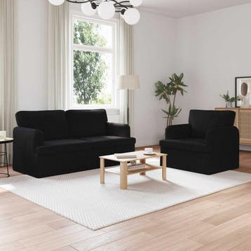 vidaXL bank / zetelstel 2 st Zwart Stof, Verzenden, Nieuw