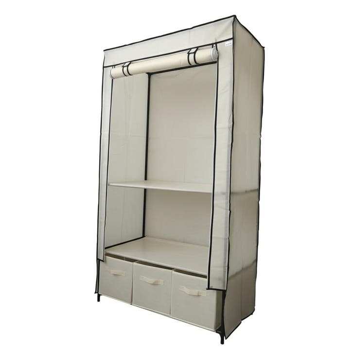 Lendo Online Opvouwbare Kledingkast 90x47x163 cm Crème, Huis en Inrichting, Kasten | Kleerkasten, Nieuw, Verzenden
