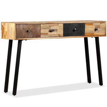 vidaXL Wandtafel 120x30x76 cm massief gerecycled teakhout, Verzenden