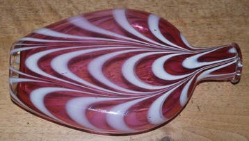 Nailsea - Fles - Jachtfles - Glas - Gemarmerd rose en wit