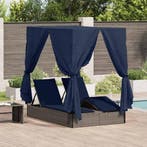 vidaXL Dubbele ligstoel Zwart 205 x 129 x 200 cm poly rattan, Verzenden