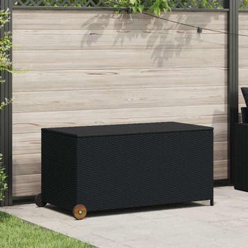 vidaXL Tuinbox 120x65x61 cm poly rattan zwart, Verzenden, Nieuw