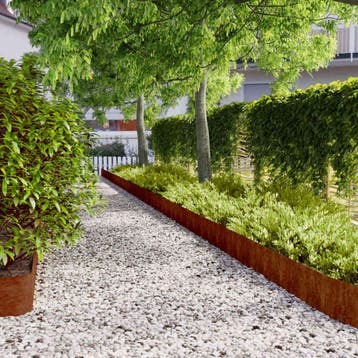 vidaXL Gazonrand 10 pcs 20 x 103 cm weervast staal Roestig, Tuin en Terras, Bielzen en Borduren, Verzenden, Nieuw