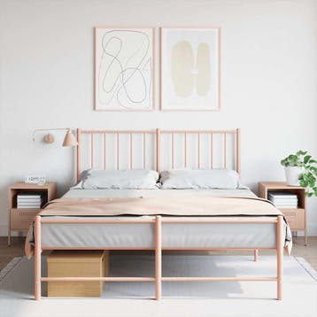 vidaXL Nachtkastjes 2 st 36x39x50,5 cm staal roze, Verzenden, Nieuw