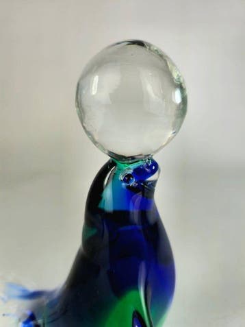 sculptuur, Foca Blu Verde - 16 cm - Muranoglas - 2026, Antiek en Kunst