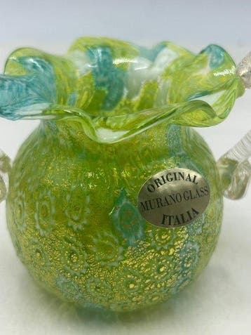 Campanella livio cestino in murrine con tappo oro - Beeldje, Antiek en Kunst