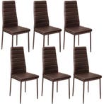 tectake Eetkamerstoelen, kunstleer - cappuccino, Set van 6, Verzenden, Nieuw