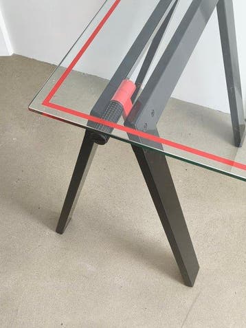 Zanotta - Gae Aulenti - Bureau - Glas, Metaal, Rubber
