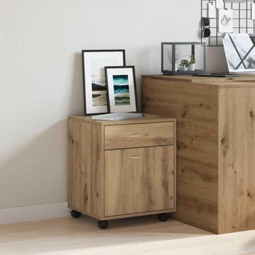 vidaXL Rolkast 45x38x54 cm bewerkt hout artisanaal, Verzenden