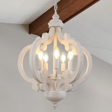 Vintage Boerderij Hanglamp | Tweede Kansje | OP = OP, Huis en Inrichting, Verzenden, Nieuw, Hout, Boerderij, Vintage, Frans, Rustiek