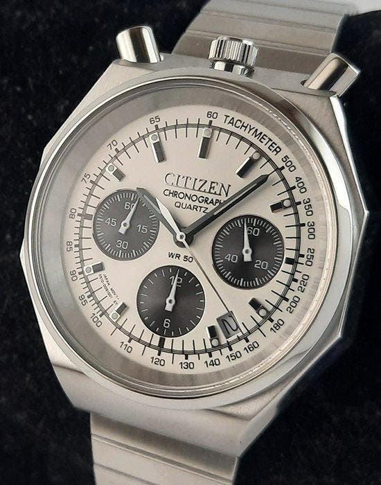 Citizen - Bullhead Hexagonal Chronograph Panda Dial - Sans, Bijoux, Sacs & Beauté, Montres | Hommes