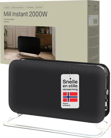 Mill SG2000LED Black - design convectiekachel - 2000 Watt -, Verzenden, Zo goed als nieuw