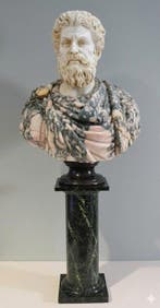 sculptuur, Busto imperatore Marco Aurelio - 62 cm - Marmer
