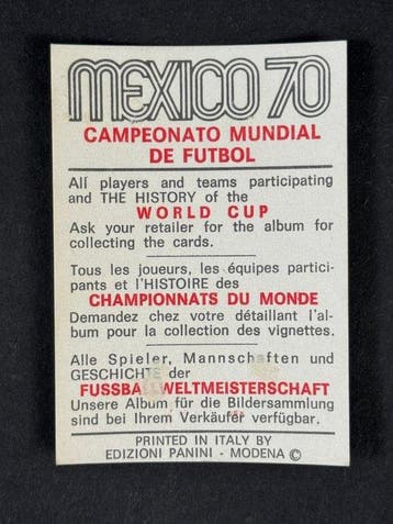 1970 Panini Mexico 70 World Cup, - Germany: Horst Wolter - 1