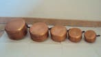 Kookpottenset (5) - Koper - serie van casseroles, Antiek en Kunst