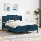 vidaXL Bedframe met hoofdeinde Blauw 120 x 200 cm Fluweel, Verzenden, Nieuw