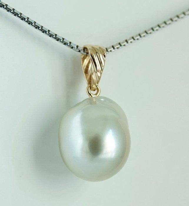 Zonder minimumprijs - Hanger - 18 karaat Geel goud Parel -, Bijoux, Sacs & Beauté, Bijoux anciens