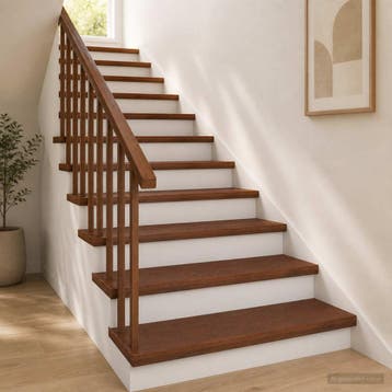 vidaXL Trap Tread 12 st 80 x 25 x 2 cm Donkerbruin Massief, Bricolage & Construction, Verzenden